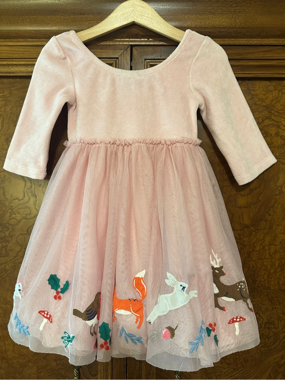Mini Boden Holiday Girls Dress with Tulle Skirt